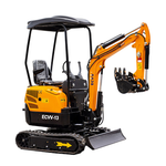ECVV Compact Mini Excavator 1.3-Ton Hydraulic — Low-Emission Diesel Engine, Quick Coupler, Zero-Tail Swing, Easy Transport, Durable Tracks, Precision Digging for Construction, Landscaping, and Utilities