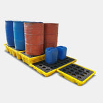 Spill Pallet Two Drums Pallet 120 Liters Spill Capacity 130*680*300mm Injection Molding Process Leak-proof Pallet Platform Chemical Warehouse Oil Container Petroleum Drums Dangerous Waste Liquid Oil Pan
