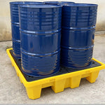 Spill Pallet Two Drums Pallet 120 Liters Spill Capacity 130*680*300mm Injection Molding Process Leak-proof Pallet Platform Chemical Warehouse Oil Container Petroleum Drums Dangerous Waste Liquid Oil Pan