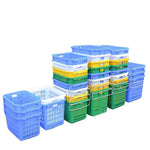 Thickened Plastic Turnover Basket Rectangular Plastic Basket Turnover Basket (blue) 670 * 470 * 360mm Without Iron Ear
