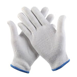 Labor Protection Gloves Thread Gloves Protective White Gloves Work Labor Protection Gloves Thickened Wear Resistant White 12 Pairs * 10 Bags M Size
