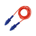 Christmas Tree Shaped Hollow Silicone Earplug With Rope No Rubbing Easy To Use Fit Ear Canal Comfortable Blue 10 Pairs