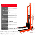 1t 2m Manual Forklift Heavy Duty Manganese Steel Hydraulic Lifting Truck Stacking Truck Lifting Forklift