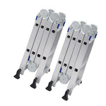 4.8m Multifunctional Folding Ladder Aluminum Alloy Thickened Miter Ladder Telescopic Lift Loft Engineering Ladder Multifunctional Joint Ladder 4 * 4 4.8m