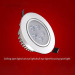 Led Spotlight Light Embedded Small Spotlight, Sky Lantern 3w, Opening 50-60mm, Bright Silver Surface White Light 6500k (sunflower)