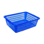 Square Screen Rectangular Plastic Square Screen Sorting Distribution Basket Plastic Basket Vegetable Basket Kitchen Storage Basket Fruit Drainage Basket Blue 406 * 312 * 118mm