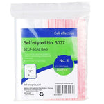 6 Bags 3027 Self Sealing Bag (transparent) - No.8 (100 Pieces / Bag) 240x170mm 0.04mm