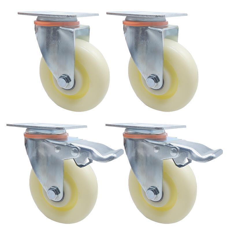 Caster Wheels Set of 4, 5-Inch Nylon Caster Silent Wheel for Moving Furniture Table Rotate 360 degrees