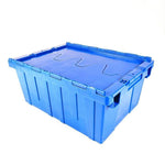 600 * 400 * 270mm Inclined Plug Turnover Box With Cover Logistics Transfer Box Material Basket Inclined Plug Box Super Distribution Box Blue