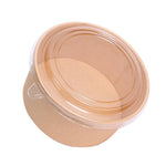 1000ml 100 Pieces / Pack Kraft Paper Bowl Disposable Bowl Take Away Box Round Thickened Soup Bowl Lunch Box With Lid About With Lid
