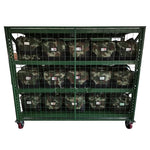 4 Tier Removable Storage Rack Army Green Left And Right Rear Three Side Screening Pulley 2 * 0.6 * 1.8m