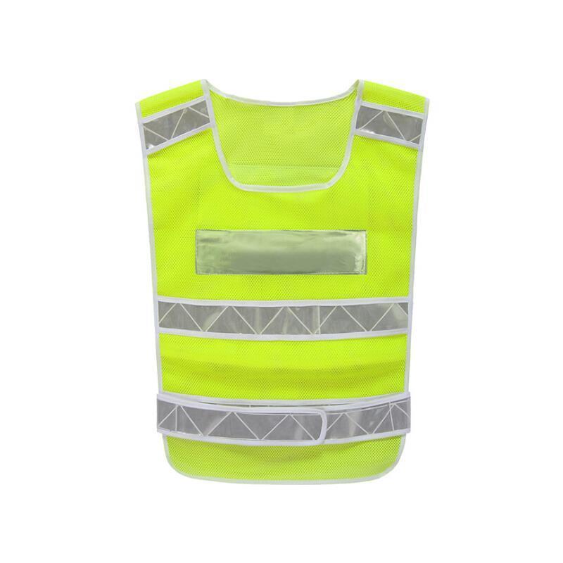 15 Pcs Mesh Reflective Vest Thickened Fishing Net Cloth Fluorescent Yellow Orange