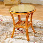 Real Rattan Chair Three Piece Set Balcony Table Chair Living Room Leisure Chair Knitting Modern Simple Tea Table Back Single Teng Chair