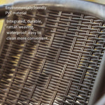 80cm Outdoor Table And Chair Courtyard Balcony Garden Small Rattan Chair 4 Chairs + Iron Round Table