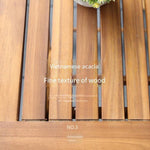 Balcony Tables And Chairs Solid Wood Combination Folding Home Simple Acacia Wood Outdoor Anti-corrosion Small Tea Table 2 Chairs + 1 60cm Round Table