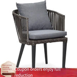 Outdoor Table Chair Dining Table Combination Villa Garden Outdoor Table Chair 2 Aluminum Alloy Rattan Chairs