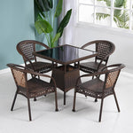 Balcony Tea Table And Chair Combination Leisure Tea Table Square One Table Four Chairs Square Table One Table Four Chairs