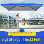 Large Sun Umbrella Commercial Courtyard Umbrella Outdoor Large Stall Umbrella Square Rectangular Umbrella Folded Red 1.8 * 2.2 M (With Base)