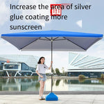 Large Sun Umbrella Commercial Courtyard Umbrella Outdoor Large Stall Umbrella Square Rectangular Umbrella Folded Red 1.8 * 2.2 M (With Base)