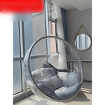Swing Hanging Chair Transparent Bubble Chair Household Indoor Bedroom Balcony Cradle Hemisphere Space Chair PVC Gray Ball (Hanging Chain)