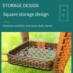 Outdoor Table And Chair Rattan Chair Outdoor Rattan High Back Armchair (2 Chairs 1 Table 60 CM Round Transparent Table) Brown Coffee Color