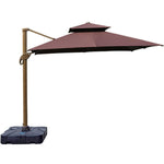 Outdoor Garden Umbrella Courtyard Umbrella Villa Outdoor Balcony Outdoor Sun Umbrella Champagne Gold Square 2.5 M With 100 KG Water Tank