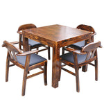 Outdoor Carbonized Anticorrosive Wood Table And Chair Combination Courtyard Open Balcony Garden Solid Wood 80 CM Square Table 4 Chairs
