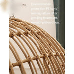 Swing Hanging Chair Hanging Basket Rattan Chair Household Single Rocking Chair Indoor Balcony Lazy Hanging Chair Thick Line Retro Yellow With Cushion