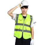 6 Pieces Reflective Vest Reflective Vest Safety Vest Safety Suit Motorcycle Construction Riding Vest Fluorescent Yellow