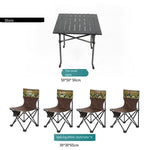 Outdoor Folding Table And Chair Set Portable Picnic Camping Stall Table Ethnic Style Small Table Five Piece Set