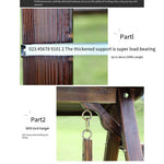 Swing Chair Outdoor Solid Wood Courtyard Rocking Hanging Basket Balcony Anti-corrosion Wood Double Hammock With Ceiling Luxury