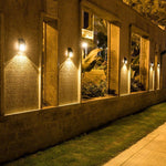 Solar Wall Lamp Human Body Induction Fence Lamp Aisle Lamp Courtyard Decorative Lamp Villa Household Garden Lamp Waterproof Outdoor Wall Lamp