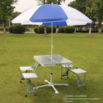 Outdoor Table And Chair Set Portable Foldable Picnic Table Aluminum Alloy Barbecue Table Camping Exhibition Table And Chair