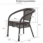 Outdoor Table And Chair Balcony Table And Chair Outdoor Leisure Rattan Chair Tea Table Garden Table And Chair Combination Three Or Five Pieces Of Outdoor Furniture 4 Widened Rattan Chair + 90cm Rattan Round Table
