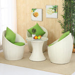 Balcony Table And Chair Rattan Chair Courtyard Chair Bird's Nest Indoor Leisure Chair Tea Table Combination One Table And Two Chairs White