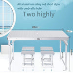 Outdoor Folding Table Furniture Portable Combination Set Fishing Stool Simple Aluminum Alloy Table Barbecue Picnic Table Exhibition Advertising Table