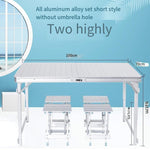 Outdoor Folding Table Furniture Portable Combination Set Fishing Stool Simple Aluminum Alloy Table Barbecue Picnic Table Exhibition Advertising Table