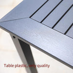 Outdoor Rectangular Table Single Table Iron Cafe Leisure Courtyard Room External Table Garden Plastic Wood Table Chair Buck Chair Teak Black Frame