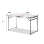 White Outdoor Folding Table And Chair Set Portable Table And Chair Picnic Barbecue Table And Chair 1 Table 4 Stool