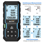 ECVV Laser Distance Meter Range Finder Portable Handle Digital Laser Measure Tool Tape Measure Area Volume Auto Level Auto Height with Bubble Level