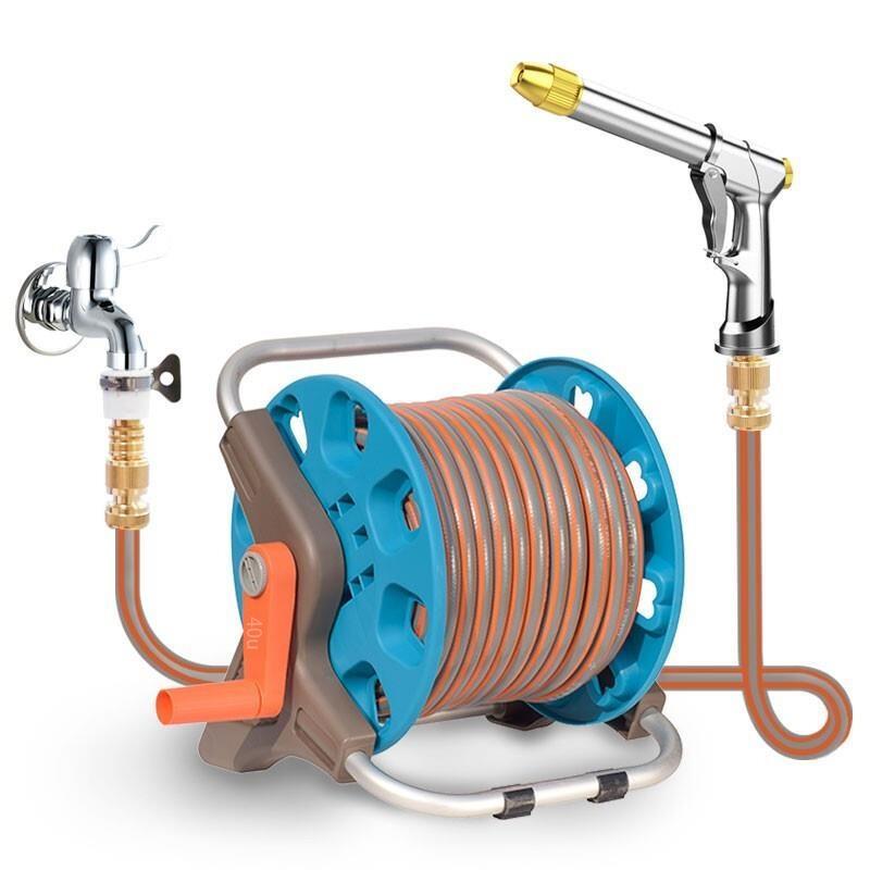 Household Car Washing Artifact High-pressure Water Pipe Hose Storage Set Connected With Tap Grab Nozzle Garden Yard Flowers Vegetables H5 10m Water Pipe Storage Set