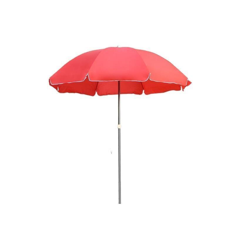 2m Red Outdoor Sunshade Umbrella Sun Umbrella Super Large Folding Commercial Stall Round Umbrella Thickened Large Courtyard Beach Umbrella Single-layer Oxford Cloth Three-layer Skeleton