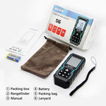 ECVV Laser Distance Meter Range Finder Portable Handle Digital Laser Measure Tool Tape Measure Area Volume Auto Level Auto Height with Bubble Level