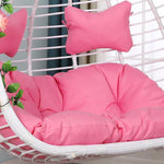 Hanging Chair Hanging Basket Rattan Chair Household Indoor Rocking Lazy Chair Balcony Hammock Thick Rattan Single Person With Armrest White (Large)