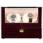 CHIYODA Watch Winder Deluxe Piano Baking Varnished Handmade Wooden Watch Box With Quiet Mabuchi Motor And 12 Rotation Modes, LCD Digital Display