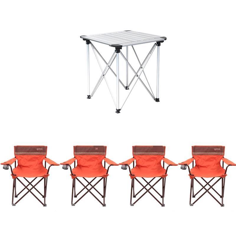 Aluminum Alloy Folding Table Portable Barbecue Table Household Picnic Table And Chair Camping Table Camping Publicity Exhibition Table Set