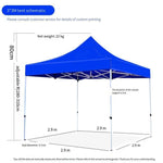 Outdoor Advertising Tent Sunshade Printing Four Legged Parking Sunshade Night Market Stall Barbecue Activity Exhibition Booth 3 * 3m Blue