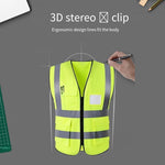 6 Pieces Fluorescent Yellow Safety Vest Reflective Worker Vest Reflective Fluorescent Multi Pocket Safety Suit for Construction Worker Traffic Sanitation