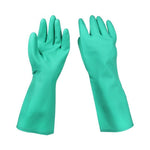 Wear Resistant Acid Resistant And Oil Resistant Industrial Gloves Nitrile Rubber Cleaning And Protective Gloves Green 1 Pair