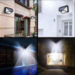 Solar Lamp Street Lamp Outdoor Courtyard Lamp Human Body Induction Courtyard Lamp Household Outdoor Waterproof Wall Lamp 4-sided Luminous